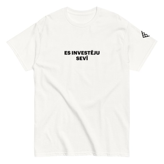 Es investēju sevī, balts T-krekls